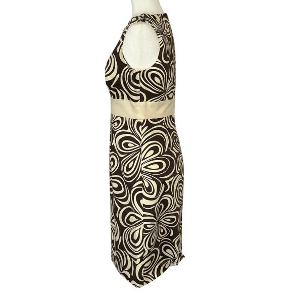 J. McLaughlin Sleeveless Sheath Dress Women's 4 | Brown & Cream | EUC - Picture 3 of 13